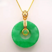 Load image into Gallery viewer, Nature Jade Pendant Elegant Ring Necklace Gift Jewelry charm Blessing Lucky New
