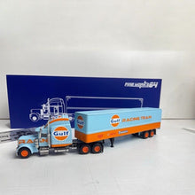 Load image into Gallery viewer, FINE 1:64 Gulf Racing Peterbilt King Hauler Trailer Model Diecast Metal Car
