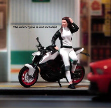 Load image into Gallery viewer, 1:64 Painted Figure Model Miniature Resin Diorama Sand Cool Lady Girl Leaning Collection
