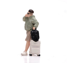 Load image into Gallery viewer, 1:64 Painted Figure Model Miniature Resin Sand Diorama Man Suitcase Passenger
