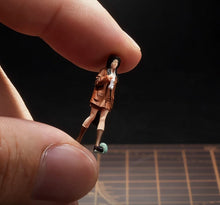 Load image into Gallery viewer, 1:64 Painted Figure Mini Model Miniature Car Scenes Resin Diorama Brown Girl
