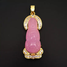 Load image into Gallery viewer, Nature Jade Guanyin Pendant Necklace Gift Jewelry charm Blessing Fortune New gg
