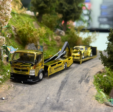 Load image into Gallery viewer, Poprace 1:64 HEC Gold Fuso Flatbed Truck RWB 930 Model Diecast Metal Car New Collection

