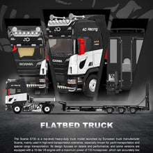 Load image into Gallery viewer, CC 1:64 Black S730 Flatbed Container Truck Model Diecast Metal Car New Collection

