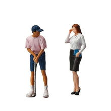 Load image into Gallery viewer, 1:64 Painted Figure Mini Model Miniature Resin Diorama Golf Man Secretary Lady New Scene
