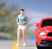Load image into Gallery viewer, 1:64 Painted Figure Model Miniature Resin Diorama Sand Running Girl Sport Lady
