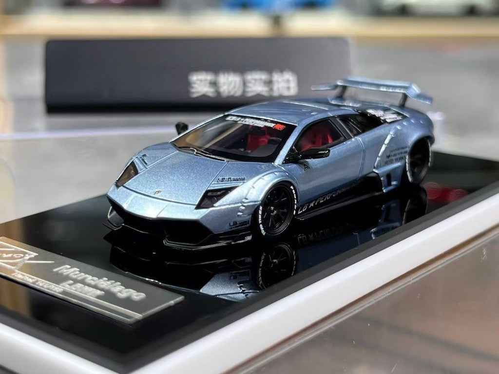 404Error 1:64 Ice Blue Murcielago LBWK Sports Model Diecast Resin Car New Collection