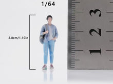 Load image into Gallery viewer, 1:64 Painted Figure Model Miniature Resin Diorama White Caual Man With Backpack

