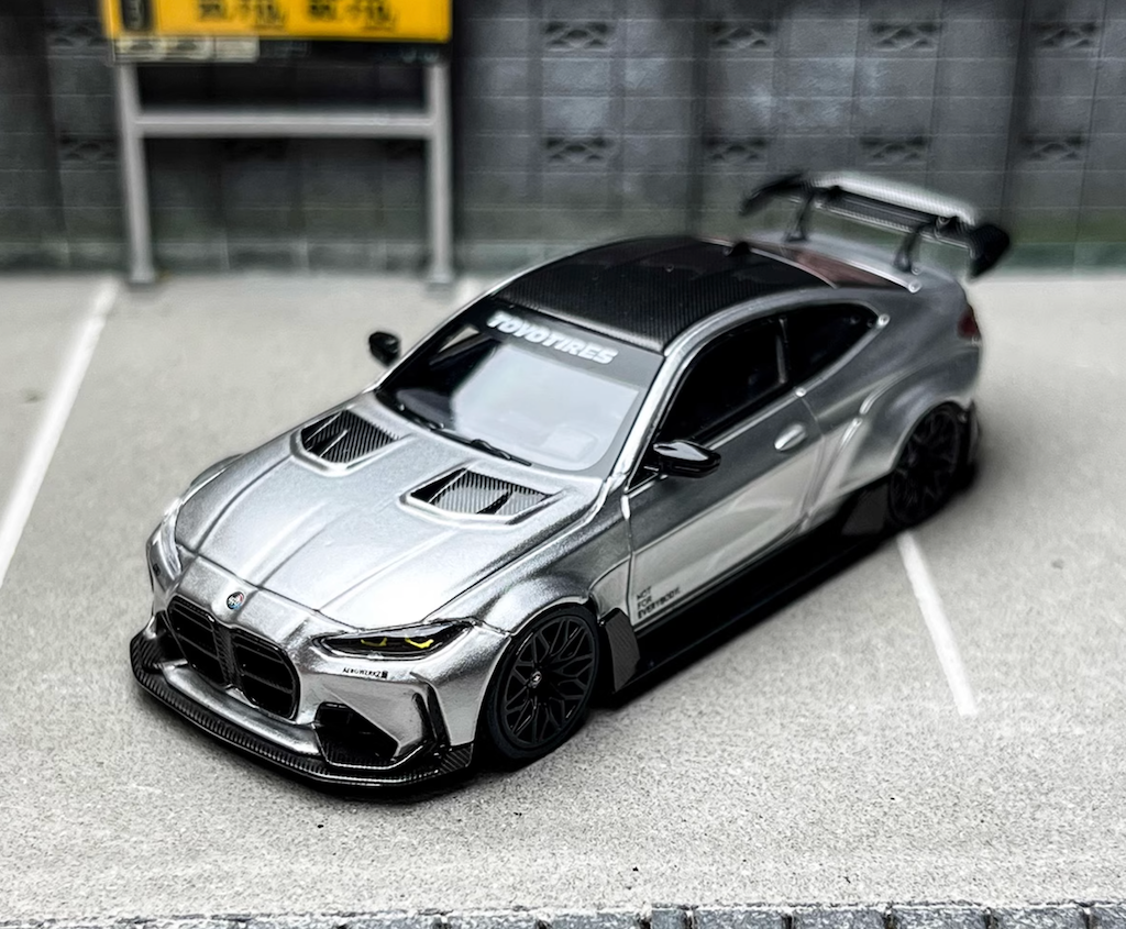 SW 1:64 Silver M4 ADRO BODY KIT Coupe Sports Model Diecast Metal Car New Collection