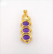 Load image into Gallery viewer, Nature Jade Purple Beans Pendant Necklace Gift Jewelry charm Blessing Lucky
