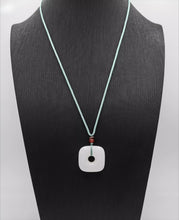 Load image into Gallery viewer, Nature Jade Pendant Necklace Gift Jewelry charm Blessing Lucky White Square Ring
