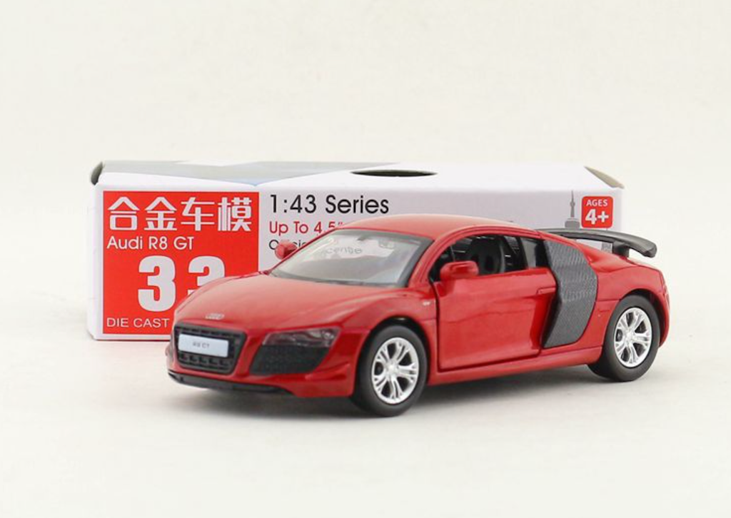 CCA 1:43 Red AUDI R8 GT Racing Sports Hatchback Model Toy Diecast