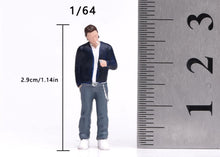 Load image into Gallery viewer, 1:64 Painted Figure Model Miniature Resin Sand Diorama Cool Man In Black Stand
