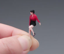 Load image into Gallery viewer, 1:64 Painted Figure Model Miniature Resin Diorama Office Lady Red Lean Woman

