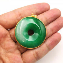 Load image into Gallery viewer, Nature Jade Large Green Round Pendant Necklace Gift Jewelry charm Blessing Lucky
