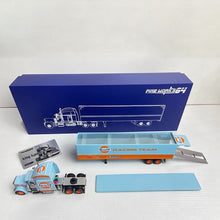Load image into Gallery viewer, FINE 1:64 Gulf Racing Peterbilt King Hauler Trailer Model Diecast Metal Car
