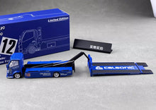 Load image into Gallery viewer, MT 1:64 Blue Calsonic H300 Flatbed Tow Truck Custom Model Diecast Metal Car
