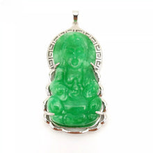 Load image into Gallery viewer, Nature Jade Guanyin Pendant Necklace Gift Jewelry charm Blessing Lucky New Green
