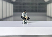Load image into Gallery viewer, 1:64 Painted Figure Model Miniature Resin Diorama Sand Sitting Man fisherman hat
