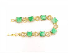 Load image into Gallery viewer, Nature Jade Beaded Bracelet Jewelry Blessing Lucky Fortune Gift For Her Green GL
