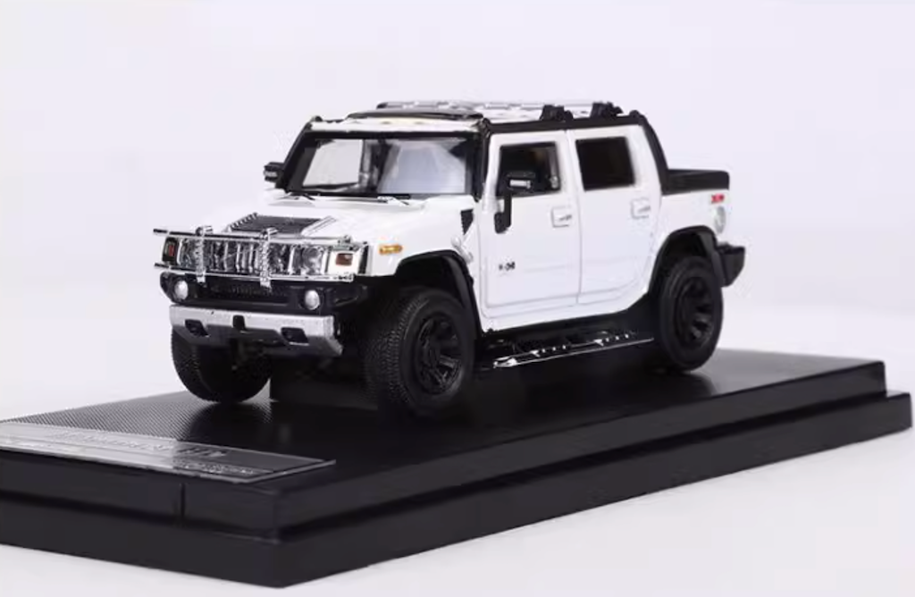 1:64 LuLu White H2 ORV SUV Pickup Truck Sports Model Diecast Metal Car New Collection
