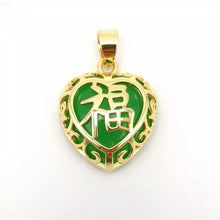 Load image into Gallery viewer, Nature Jade Heart Pendant Necklace Gift Jewelry charm Blessing Fortune Lucky c

