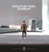 Load image into Gallery viewer, 1:64 Painted Figure Mini Model Miniature Car Scenes Resin Casual Man Carring Bag
