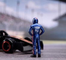 Load image into Gallery viewer, 1:64 Painted Figure Model Miniature Resin Helmet Racer Driver in Blue and Red
