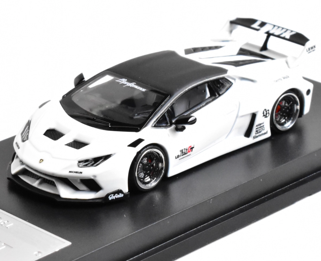 MJ 1:64 White Huracan LP610 GT Sports Model Diecast Metal Car New Collection
