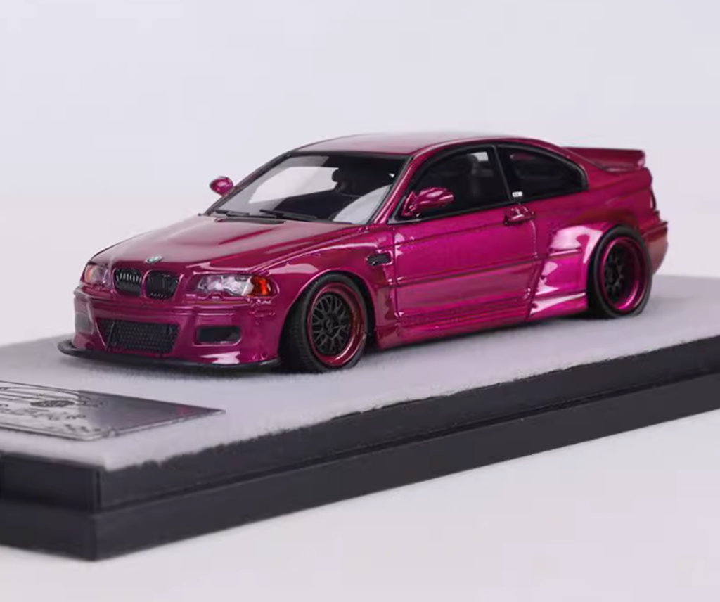 QD 1:64 Purple M3 CSL E46 Coupe Sports Model Diecast Resin Car BN