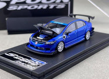 Load image into Gallery viewer, MT 1:64 Blue Carbon Civic Type R FD2 Sports Model Diecast Metal Car New Collection
