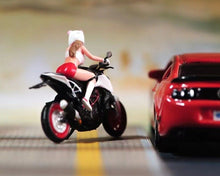 Load image into Gallery viewer, 1:64 Painted Figure Model Miniature Resin Diorama Sand Girl Helmet Motorcycle Collection
