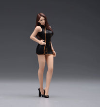 Load image into Gallery viewer, 1:24 Painted Figure Model Miniature Resin Diorama Black Qipao Dress Girl Lady
