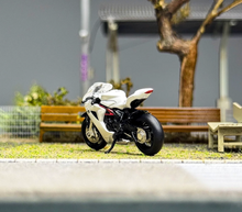 Load image into Gallery viewer, CM 1:64 White MV Agusta F3 Rosso Girl Figure Motorcycle Model Diecast Metal
