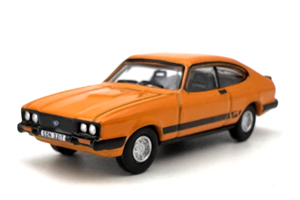 1:76 Orange Capri MK3 Hatchback Classic Sports Model Diecast Metal Car New Collection