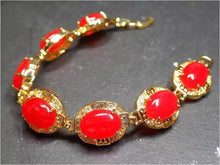 Load image into Gallery viewer, Nature Jade Beaded Bracelet Jewelry Blessing Lucky Fortune Gift For Her Red bb
