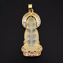 Load image into Gallery viewer, Nature Jade Guanyin Pendant Necklace Gift Jewelry charm Blessing Fortune New kk
