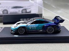 Load image into Gallery viewer, HKM 1:64 Blue White 911 GT3 R 992 Rennsport Sport Model Diecast Metal Car New Collection
