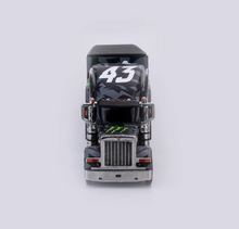 Load image into Gallery viewer, FINE 1:64 Black Racing Peterbilt King Hauler Trailer Model Diecast Metal Car
