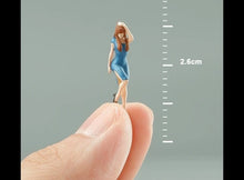 Load image into Gallery viewer, 1:64 Painted Figure Model Miniature Resin Diorama Toy Sand Blue Qipao Girl Sexy
