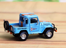 Load image into Gallery viewer, RM 1:64 Gulf Land Cruiser FJ40 Pickup Trailer Set Model Diecast Metal Car New Collection
