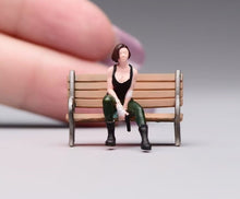 Load image into Gallery viewer, 1:64 Painted Figure Model Miniature Resin Diorama Lady in Black Sitting Cool Toy
