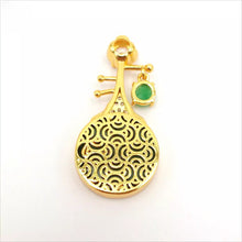 Load image into Gallery viewer, Nature Jade Green Pipa Pendant Necklace Gift Jewelry charm Blessing Lucky New
