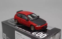 Load image into Gallery viewer, JDM64 1:64 Red Carbon Civic EG6 SIR Sports Model Diecast Metal Car New Collection
