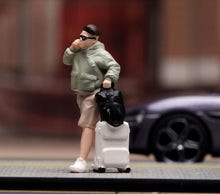 Load image into Gallery viewer, 1:64 Painted Figure Model Miniature Resin Sand Diorama Man Suitcase Passenger
