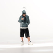 Load image into Gallery viewer, 1:64 Painted Figure Model Miniature Resin Diorama Sand Toy Hooded hoodie Man Boy New
