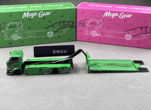 Load image into Gallery viewer, MT 1:64 Green H300 Custom Tow Flatbed Truck Dinosaur Model Diecast Metal Car
