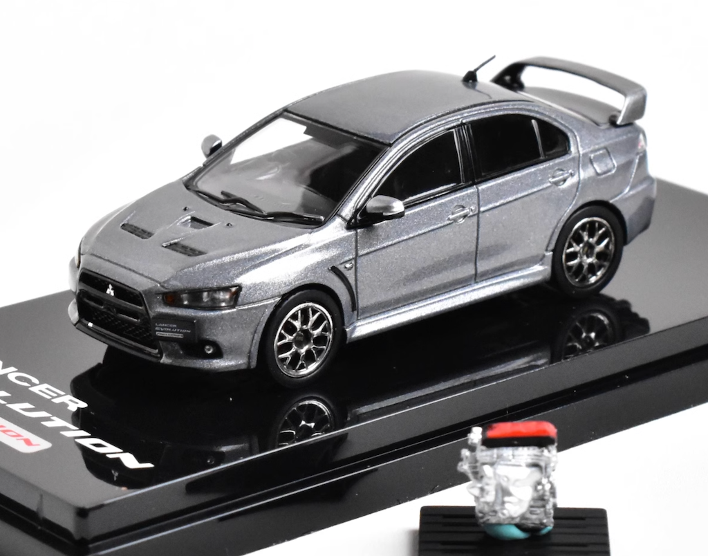 Hobby Japan 1:64 Gray Evolution X EVO 10 Engine Model Diecast Metal Car New Collection