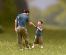 Load image into Gallery viewer, 1:64 Painted Figure Model Miniature Resin Diorama Toy Sand Father and Son Play
