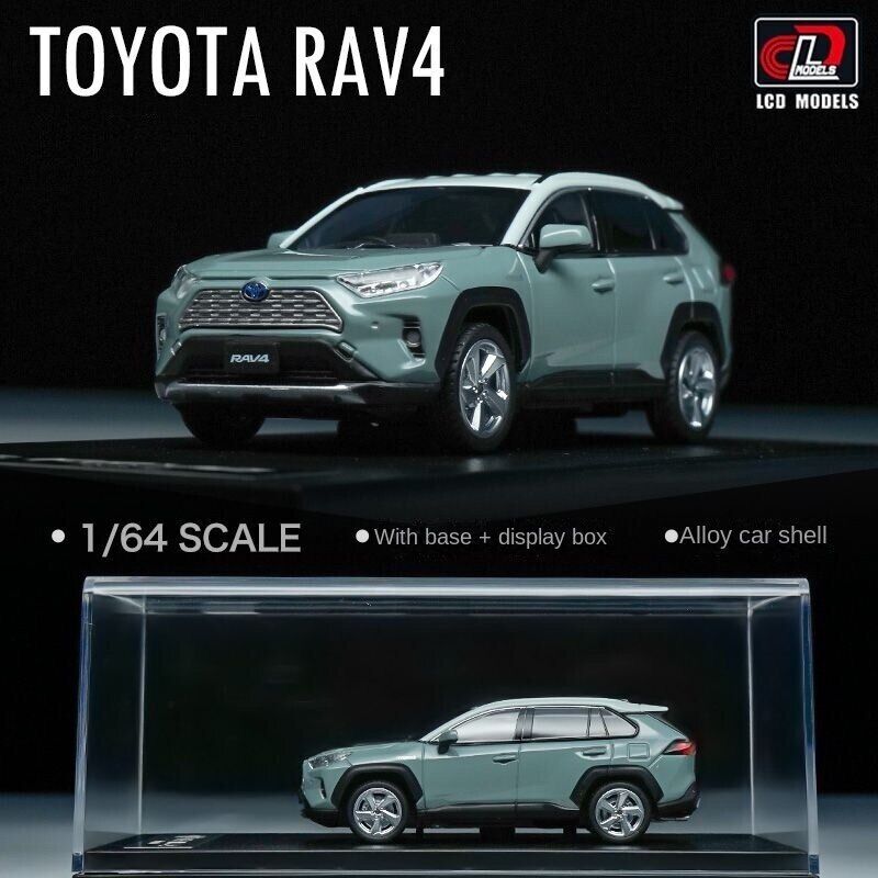 LCD 1:64 Grey Toyota RAV4 SUV Sports Model Toy Diecast Metal Car Box ...